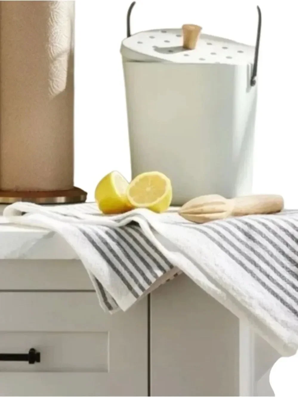 Hearth & Hand Magnolia Flour Sack Kitchen Towel Gray Stripe NWT 30x30